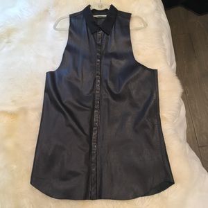 Long leather vest